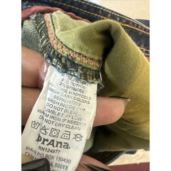 prAna Men’s Jeans 36x30L Blue Organic Cotton Stretch Denim Straight Fit - Picture 6 of 10